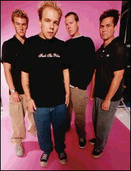 the classic pink-background photo of the ataris. it's featured prominently on the front page of their site. i think the pink looks bad with the blue-green layout, but that's just me.
